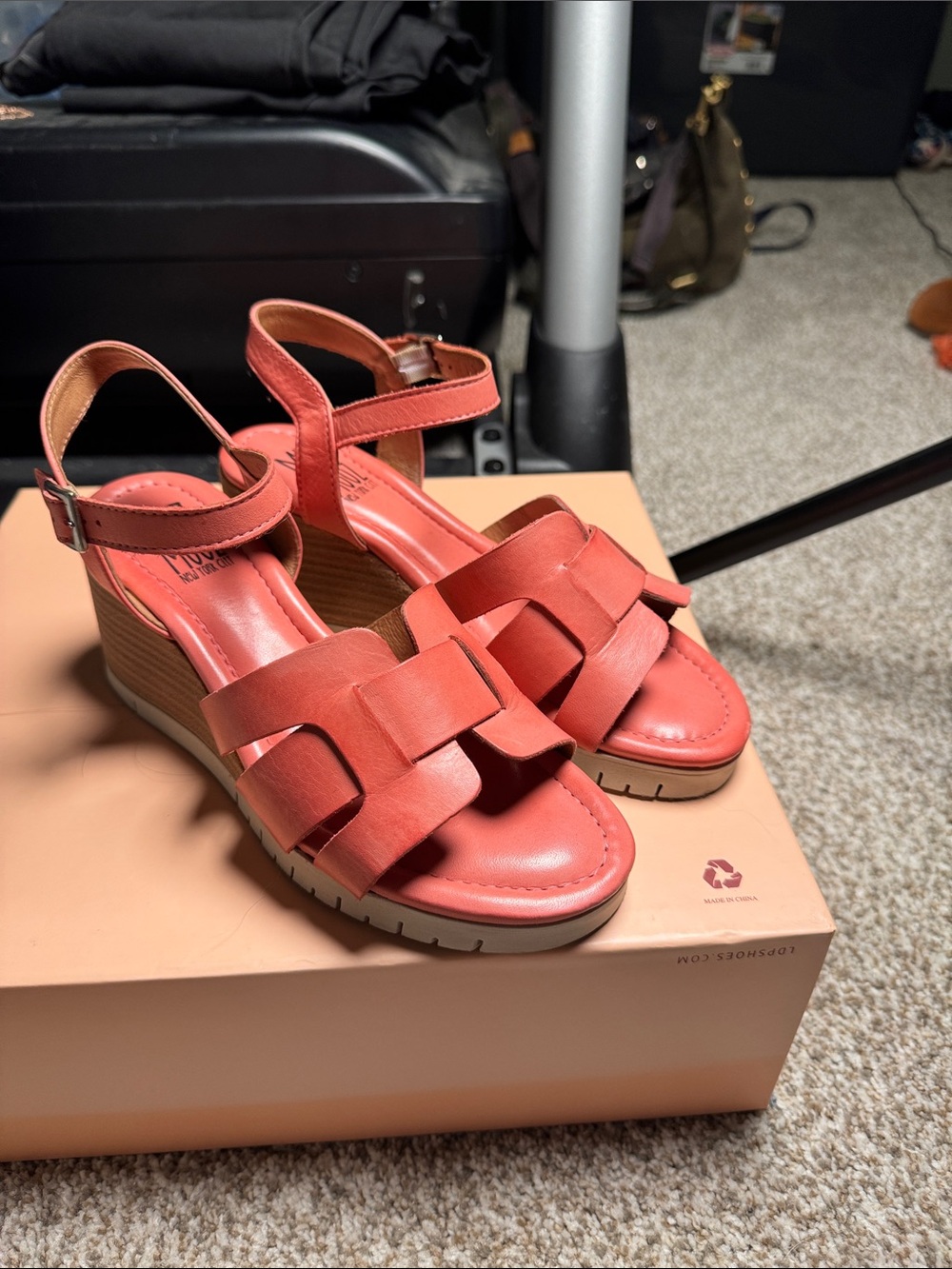 Miz Mooz Coral Leather Wedge Sandals